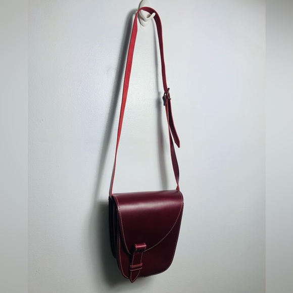 Leather Thielemann NWOT Handmade Red Shoulder Crossbody Purse - Picture 2 of 7